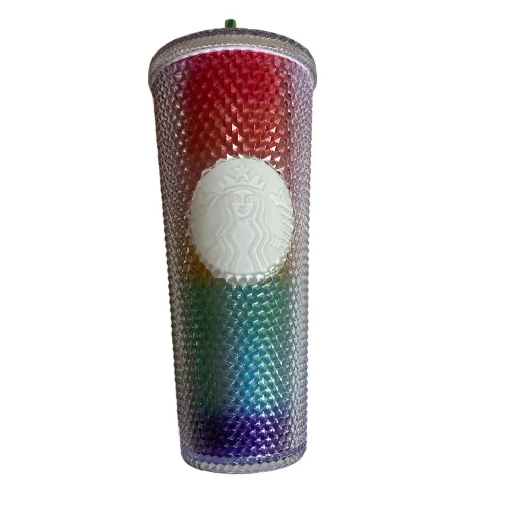 Starbucks Rainbow Studded Tumbler Venti Pride 24oz Summer 2020 with Straw